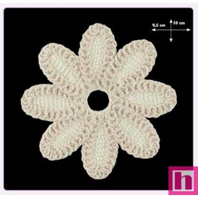 687024-0003 APLICACIÓN FANTASIA FLOR AMAPOLA RED.95 MM. ALGODON 100% BLANCO Venta en piezas de 5.00 U