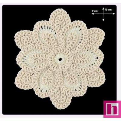 687025-0003 APLICACIÓN FANTASIA FLOR AMAPOLA RED.95 MM. ALGODON 100% BLANCO Venta en piezas de 5.00 U