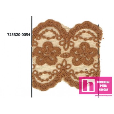 725320-0054 GALON TUL BORDADO NALISA 70 MM NYLON 50%-ALGODON 50% TEJA Venta en piezas de 17.50 M