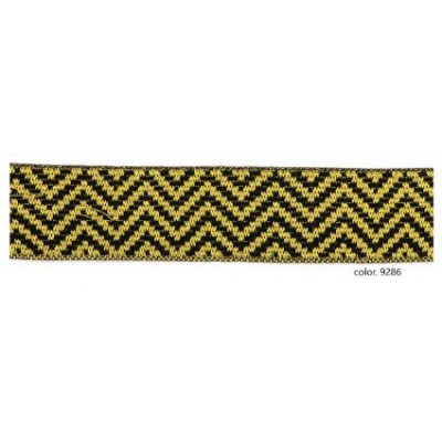 9638-30-9286 CINTA JACQUARD 30 MM UNAX  POL 50%-ALG 45% NEGRO/DORADO VENTA EN PZAS. DE 12.50 M APRO