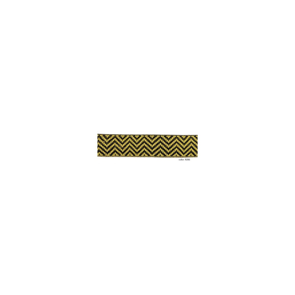 9638-30-9286 CINTA JACQUARD 30 MM UNAX  POL 50%-ALG 45% NEGRO/DORADO VENTA EN PZAS. DE 12.50 M APRO