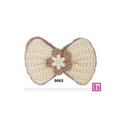 762244-03 APLICACION INFANTIL DIARA-LAZO 75X45 MM. POLIESTER/ALGODON 100% MARFIL Venta en piezas de 10.00 U