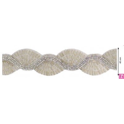 856193-0101 GALON TERMOADHESIVO ABEBA 30 MM. BROSS+CRISTAL NEUTRO Venta en piezas de 5.00 M