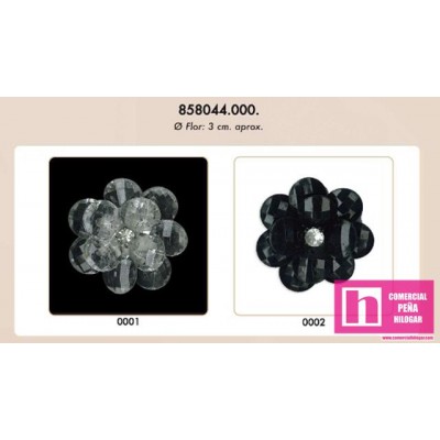 858044-0001 AFRA FLOR CRISTAL 3 CM ACRILICO 100% BLANCO Venta en piezas de 5.00 U