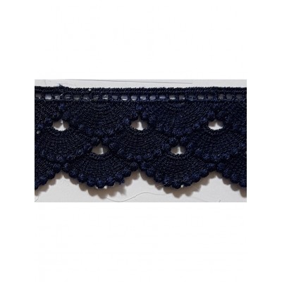 908210-0020 PUNTILLA GUIPUR ZELMAR 35MM. POLIESTER 100% MARINO Venta en piezas de 9.10 M