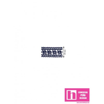 908217-0020 ENTREDOS GUIPUR ZELMAR 20MM. POLIESTER 100% MARINO Venta en piezas de 9.10 M