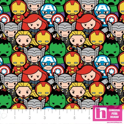 P108-13020701-01 PATCH. AMERICANO SUPER HEROES MINI - (03) 110 CM. ALGODON 100% MULTICOLOR Venta en piezas de 7.00 M