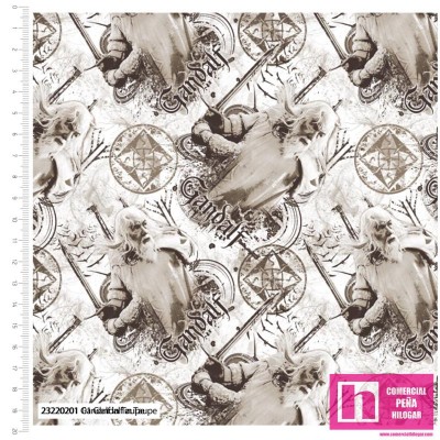 P108-23220201-01 PATCH. AMERICANO EL SEÑOR DE LOS ANILLOS - GANDALF (02) 110 CM. ALGODON 100% MARFIL Venta en piezas de 1.00 C