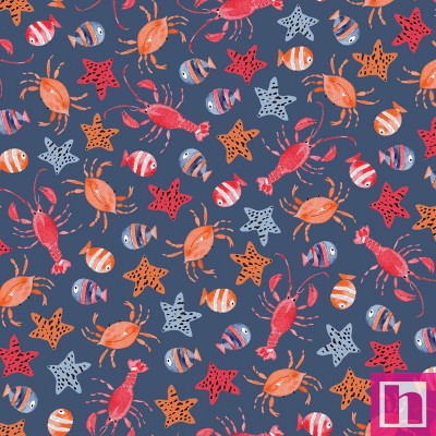 P121-ABAB 5017N PATCH. AMERICANO AHOY BABY (06) 110 CM. ALGODON 100% MARINO/MULTI Venta en piezas de 7.00 M