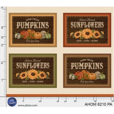 P121-AHOM6210PA PATCH. AMERICANO AUTUMN HOMESTEAD (03) PANEL 90X110 CM. ALGODON 100% CREMA/MULTI Venta en piezas de 4.55 M