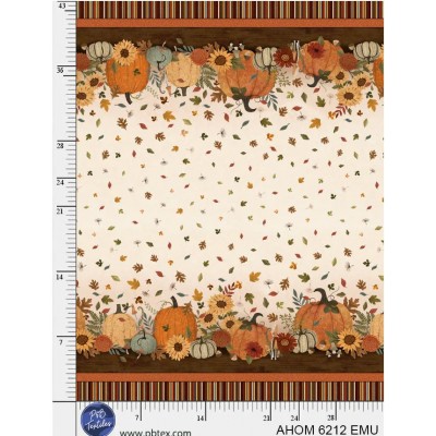 P121-AHOM6212EMU PATCH. AMERICANO AUTUMN HOMESTEAD (05) 110 CM. ALGODON 100% CREMA/CALABAZA Venta en piezas de 7.00 M