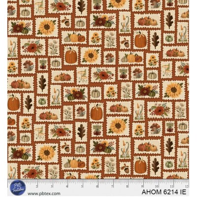 P121-AHOM6214IE PATCH. AMERICANO AUTUMN HOMESTEAD (08) 110 CM. ALGODON 100% CALABAZA/MULTI Venta en piezas de 7.00 M