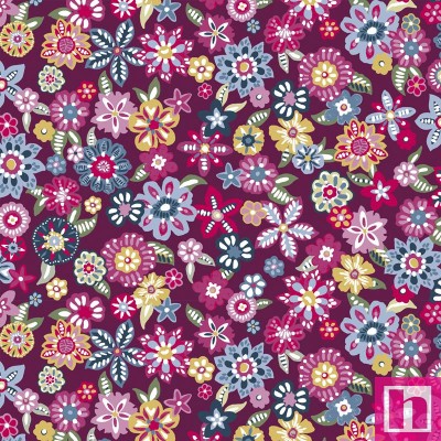 P121-BGAR5322CC PATCH. AMERICANO BOHEMIAN GARDEN (08) 110 CM. ALGODON 100% MAGENTA/MULTI Venta en piezas de 7.00 M