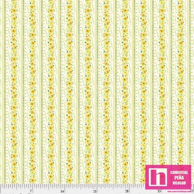 P121-BNEC4571MU PATCH. AMERICANO BOTANICAL NECTAR (03) 110 CM. ALGODON 100% MARFIL/VERDE Venta en piezas de 7.00 M