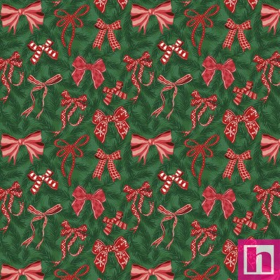 P121-CHM35917-DG PATCH. AMERICANO CHRISTMAS MINIATURES III (09) 110 CM. ALGODON 100% VERDE Venta en piezas de 7.00 M