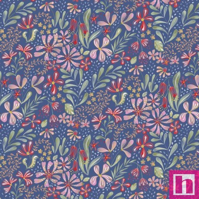 P121-CPOE6132B PATCH. AMERICANO COUNTRY POETRY (07) 110 CM. ALGODON 100% AZUL Venta en piezas de 7.00 M