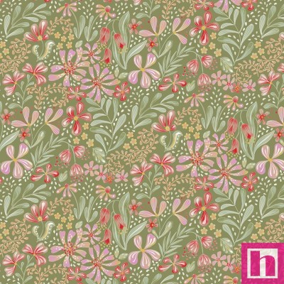 P121-CPOE6132G PATCH. AMERICANO COUNTRY POETRY (08) 110 CM. ALGODON 100% VERDE Venta en piezas de 7.00 M