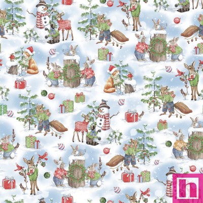 P121-FFAB5797-LB PATCH. AMERICANO FROST AND FABLE (01) 110 CM. ALGODON 100% NIEVE Venta en piezas de 7.00 M