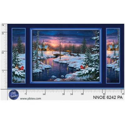 P121-NNOE6242PA PATCH. AMERICANO NATURES NOEL (02) PANEL 60X110 CM. ALGODON 100% AZUL Venta en piezas de 4.55 M