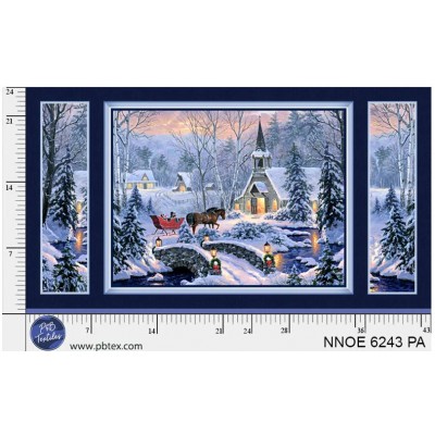 P121-NNOE6243PA PATCH. AMERICANO NATURES NOEL (01) PANEL 60X110 CM. ALGODON 100% AZUL Venta en piezas de 4.55 M