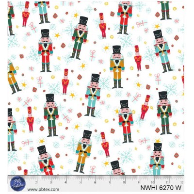 P121-NWHI6270W PATCH. AMERICANO NUTCRACKER WHIMSY (01) 110 CM. ALGODON 100% BLANCO/MULTI Venta en piezas de 7.00 M