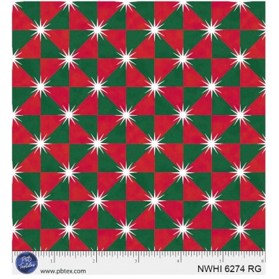 P121-NWHI6274RG PATCH. AMERICANO NUTCRACKER WHIMSY (07) 110 CM. ALGODON 100% ROJO/VERDE Venta en piezas de 7.00 M