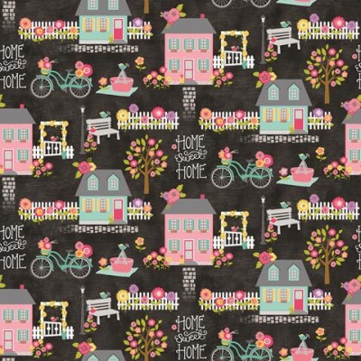 P133-9479-11 PATCH.AMERICANO AT HOME (14) 110 CM. ALGODON 100% NEGRO Venta en piezas de 6.80 M