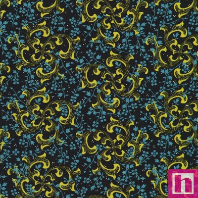 P135-AZUD-23413-2 PATCH. AMERICANO LOVE  MOM (12) 110 CM. ALGODON 100% NEGRO/AZUL Venta en piezas de 7.00 M