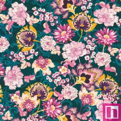 P135-SRKD-23488-213 PATCH. AMERICANO BAROQUE BLOOM (10) 110 CM. ALGODON 100% AZUL/ROSA Venta en piezas de 7.00 M