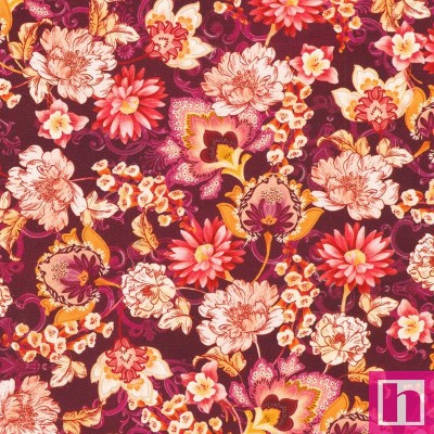 P135-SRKD-23488-280 PATCH. AMERICANO BAROQUE BLOOM (21) 110 CM. ALGODON 100% VINO Venta en piezas de 7.00 M