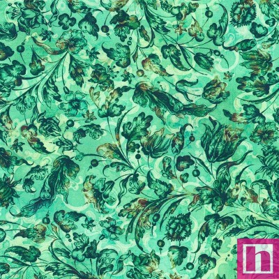 P135-SRKD-23492-51 PATCH. AMERICANO BAROQUE BLOOM (08) 110 CM. ALGODON 100% VERDE Venta en piezas de 7.00 M