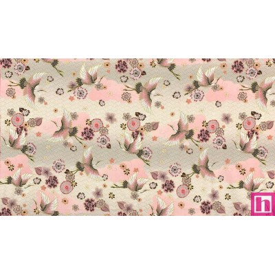 P135-SRKDM-23502-84 PATCH. AMERICANO IMPERIAL COLLECTION - GRACEFUL GRANES (07) 110 CM. ALGODON 100% CREMA/ROSA/METALLIC Venta e