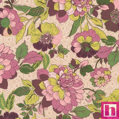 P135-SRKDM-23507-416 PATCH. AMERICANO IMPERIAL COLLECTION - GRACEFUL GRANES (22) 110 CM. ALGODON 100% ROSA/METALLIC Venta en pie