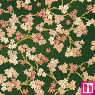 P135-SRKDM-23511-44 PATCH. AMERICANO IMPERIAL COLLECTION - GRACEFUL GRANES (05) 110 CM. ALGODON 100% VERDE/METALLIC Venta en pie