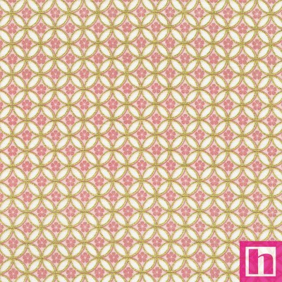 P135-SRKDM-23512-416 PATCH. AMERICANO IMPERIAL COLLECTION - GRACEFUL GRANES (08) 110 CM. ALGODON 100% CREMA/ROSA/METALLIC Venta 