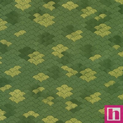 P135-SRKDM-23513-45 PATCH. AMERICANO IMPERIAL COLLECTION - GRACEFUL GRANES (02) 110 CM. ALGODON 100% VERDE/METALLIC Venta en pie