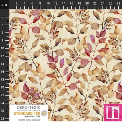 P137-4504-097 PATCH.AMERICANO WISTFUL BLOOMS (04) 110 CM. ALGODON 100% MARFIL/PURPURA Venta en piezas de 6.00 M