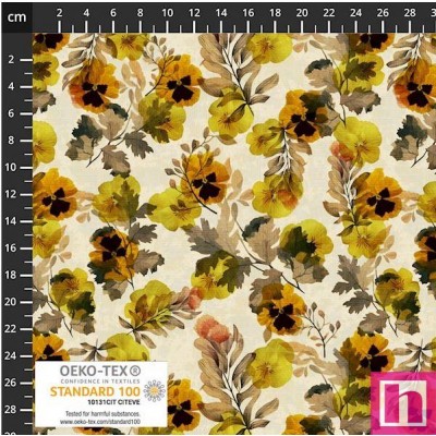 P137-4504-099 PATCH.AMERICANO WISTFUL BLOOMS (12) 110 CM. ALGODON 100% MARFIL/AMARILLO Venta en piezas de 6.00 M
