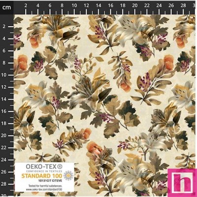 P137-4504-100 PATCH.AMERICANO WISTFUL BLOOMS (05) 110 CM. ALGODON 100% MARFIL/MUSGO Venta en piezas de 6.00 M