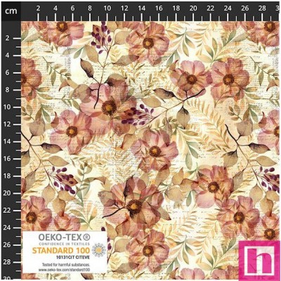 P137-4504-101 PATCH.AMERICANO WISTFUL BLOOMS (06) 110 CM. ALGODON 100% MARFIL/PURPURA Venta en piezas de 6.00 M