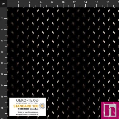 P137-4514-279 PATCH.AMERICANO TINY DELIGHT (65) 110 CM. ALGODON 100% NEGRO Venta en piezas de 6.00 M