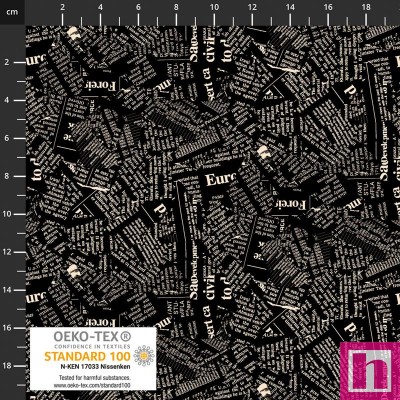 P137-4514-357 PATCH.AMERICANO TINY DELIGHT (60) 110 CM. ALGODON 100% NEGRO Venta en piezas de 6.00 M