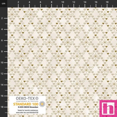 P137-4591-130 PATCH.AMERICANO WE LOVE CHRISTMAS (037) 110 CM. ALGODON 100% MARFIL/DORADO METALLIC Venta en piezas de 6.00 M