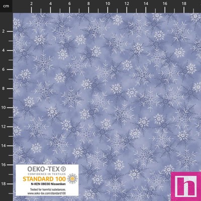 P137-4591-614 PATCH.AMERICANO WE LOVE CHRISTMAS (077) 110 CM. ALGODON 100% AZUL/PLATA METALLIC Venta en piezas de 6.00 M
