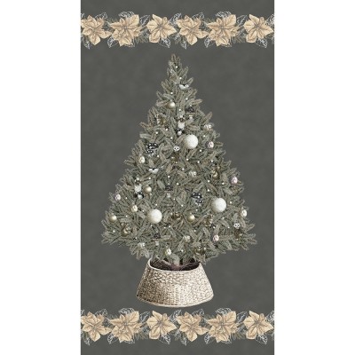 P137-SRKM--23697-184 PATCH. AMERICANO HOLIDAY FLOURISH - FOREST GLEN (69) PANEL 60X110 CM. ALGODON 100% CENIZA/PL.METALL Venta e