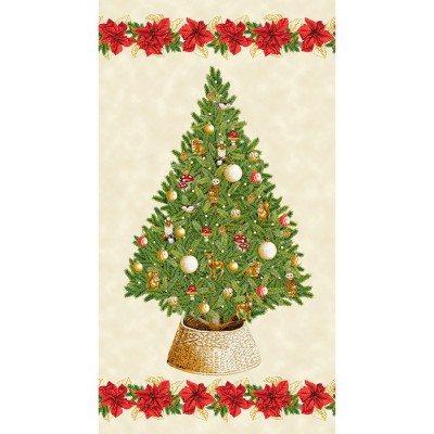 P137-SRKM-23697-84 PATCH. AMERICANO HOLIDAY FLOURISH - FOREST GLEN (12) PANEL 60X110 CM. ALGODON 100% CREMA/DOR METALL Venta en 