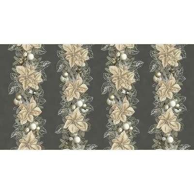 P137-SRKM-23699-184 PATCH. AMERICANO HOLIDAY FLOURISH - FOREST GLEN (68) 110 CM. ALGODON 100% CENIZA/PLATA METALLIC Venta en pie