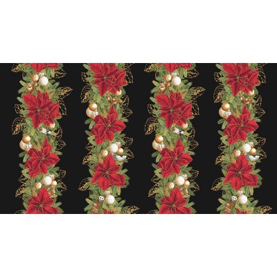 P137-SRKM-23699-2 PATCH. AMERICANO HOLIDAY FLOURISH - FOREST GLEN (45) 110 CM. ALGODON 100% NEGRO/DORADO METALLIC Venta en pieza