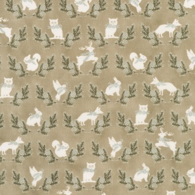 P137-SRKM-23706-158 PATCH. AMERICANO HOLIDAY FLOURISH - FOREST GLEN (54) 110 CM. ALGODON 100% TAUPE/PLATA METALLIC Venta en piez