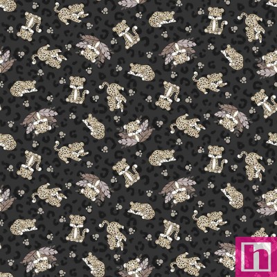 P140-1629-99 PATCH. AMERICANO BIG KITTIES (03) 110 CM. ALGODON 100% CENIZA Venta en piezas de 7.00 M